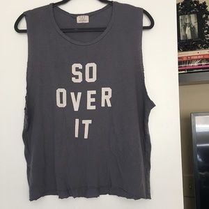 Distressed “so over it” Tank Top
